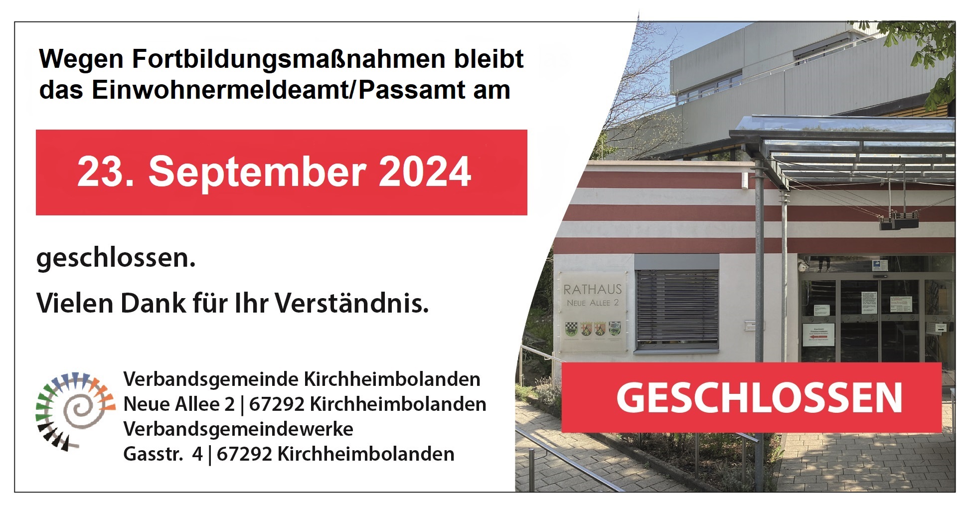 EMA/Paßamt geschlossen 23.09.2024